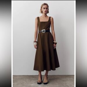 Zara BELTED MIDI DRESS